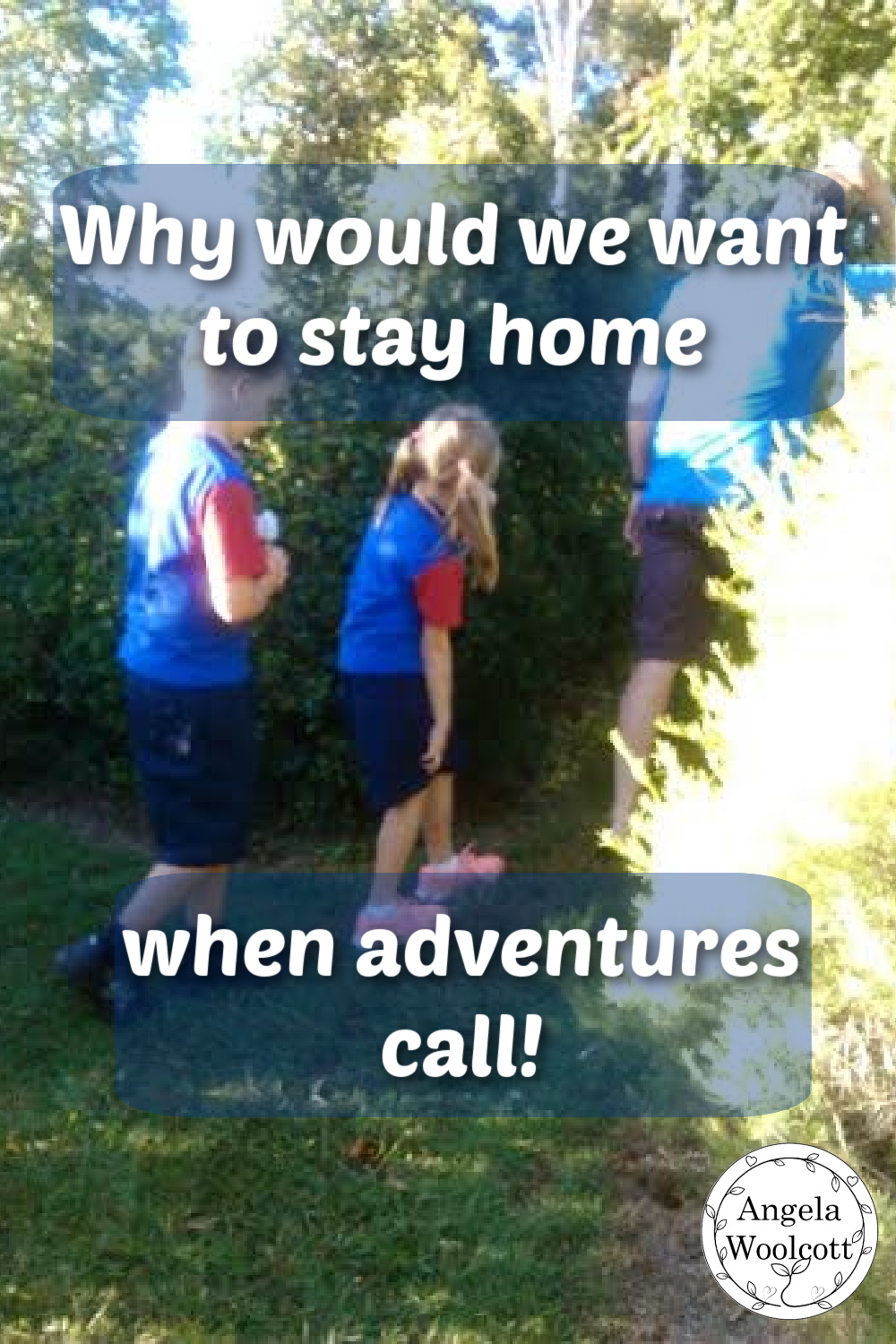 A family walking into the maze at Thursday Plantation with a positive quote overlay.