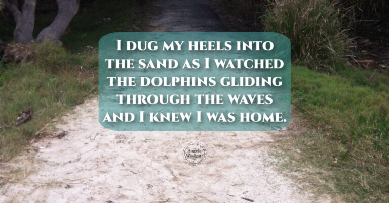 grass sandy track ballina quote featured Grass and a sandy track leading up the hill with a positive quote.