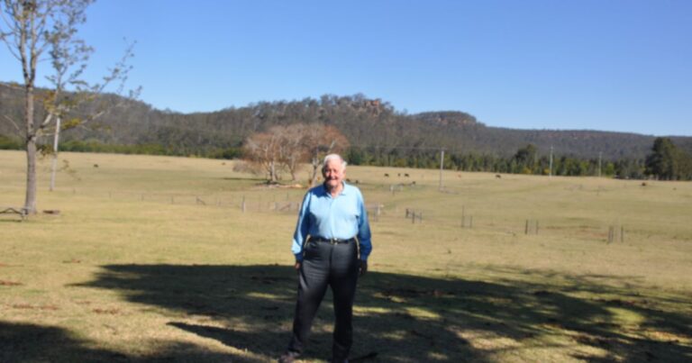 Don Ellison OAM standing on the property of Arthur Boyd's Bundanon Artist Retreat in Illaroo, New South Wales, Australia, taken in 2018.
