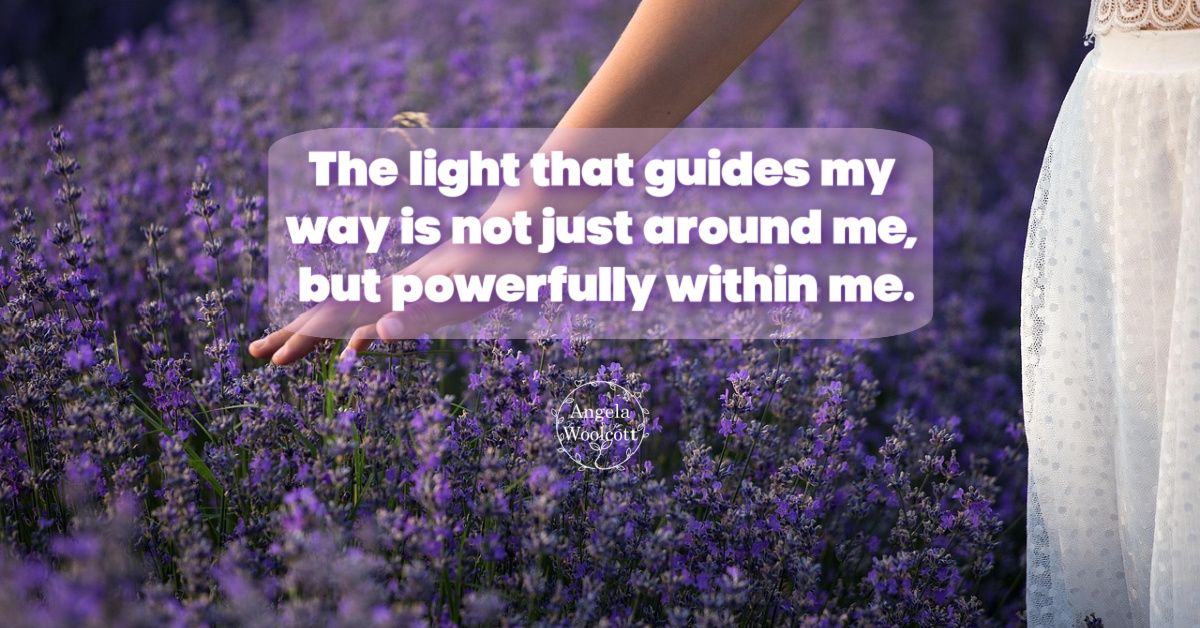 flowers field flowers woman arm featured A woman lower half and arm brushing into a field of lavender with positive quote.